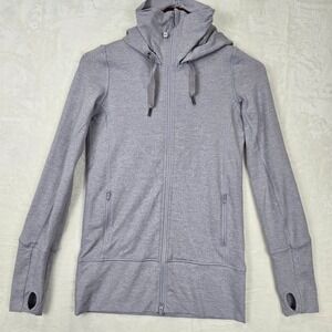 Lululemon in stride‎ Jacket Heathered Lilac Grey Thumbholes Womens 4